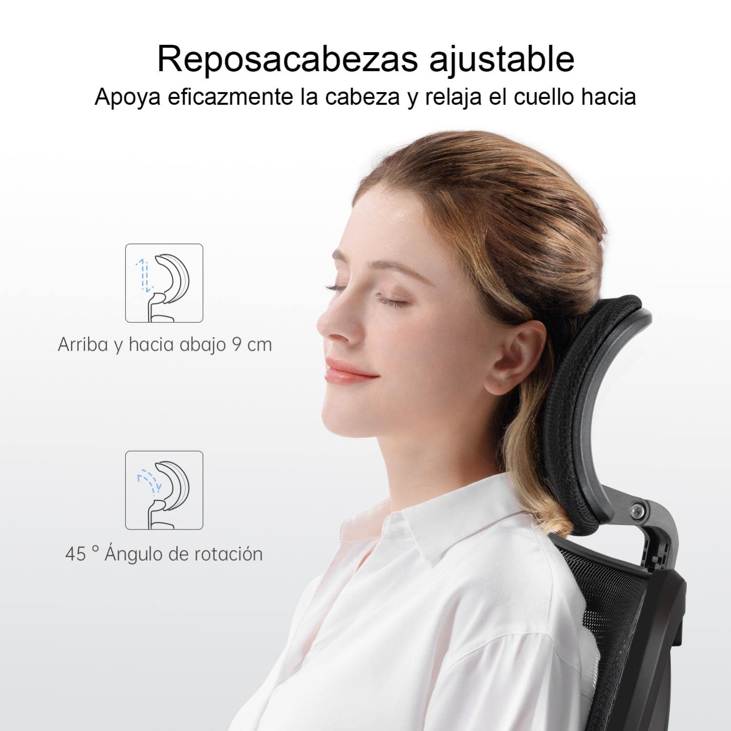 SIHOO M18 Silla Ergonómica de Oficina, Silla de Escritorio con Soporte Lumbar Ajustables, Reposacabezas y Apoyabrazos, Malla Giratoria, Mecanismo de Inclinación, Carga máxima de 150 kg/ 330LB