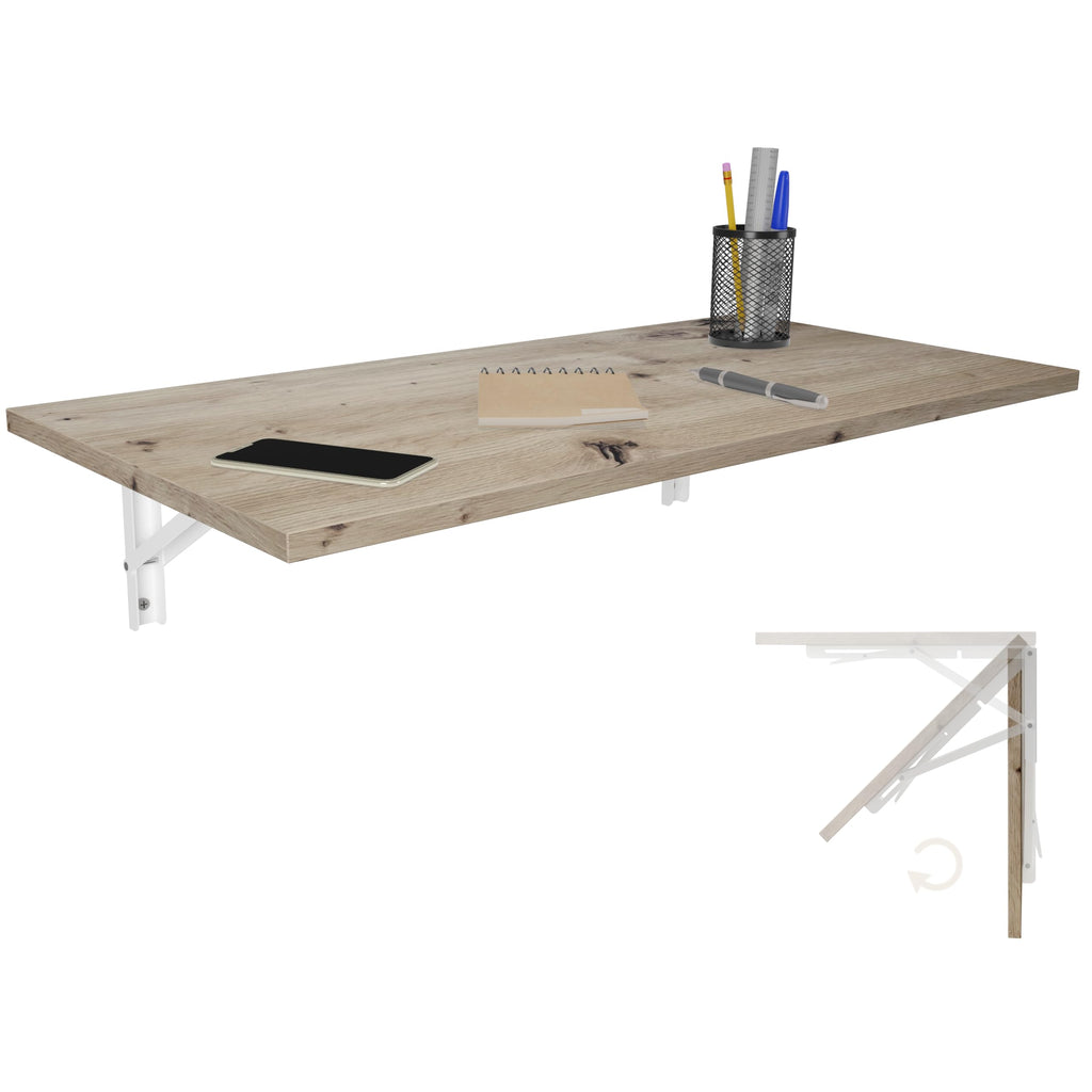 Mesa Plegable de Pared Tablero de Escritorio 80x40 cm en Roble nudoso Mesa Plegable Mesa de Comedor Mesa de Cocina para la Pared Mesa de Bar Mesa de pie Mesa de Pared Mesa Plegable para la Pared