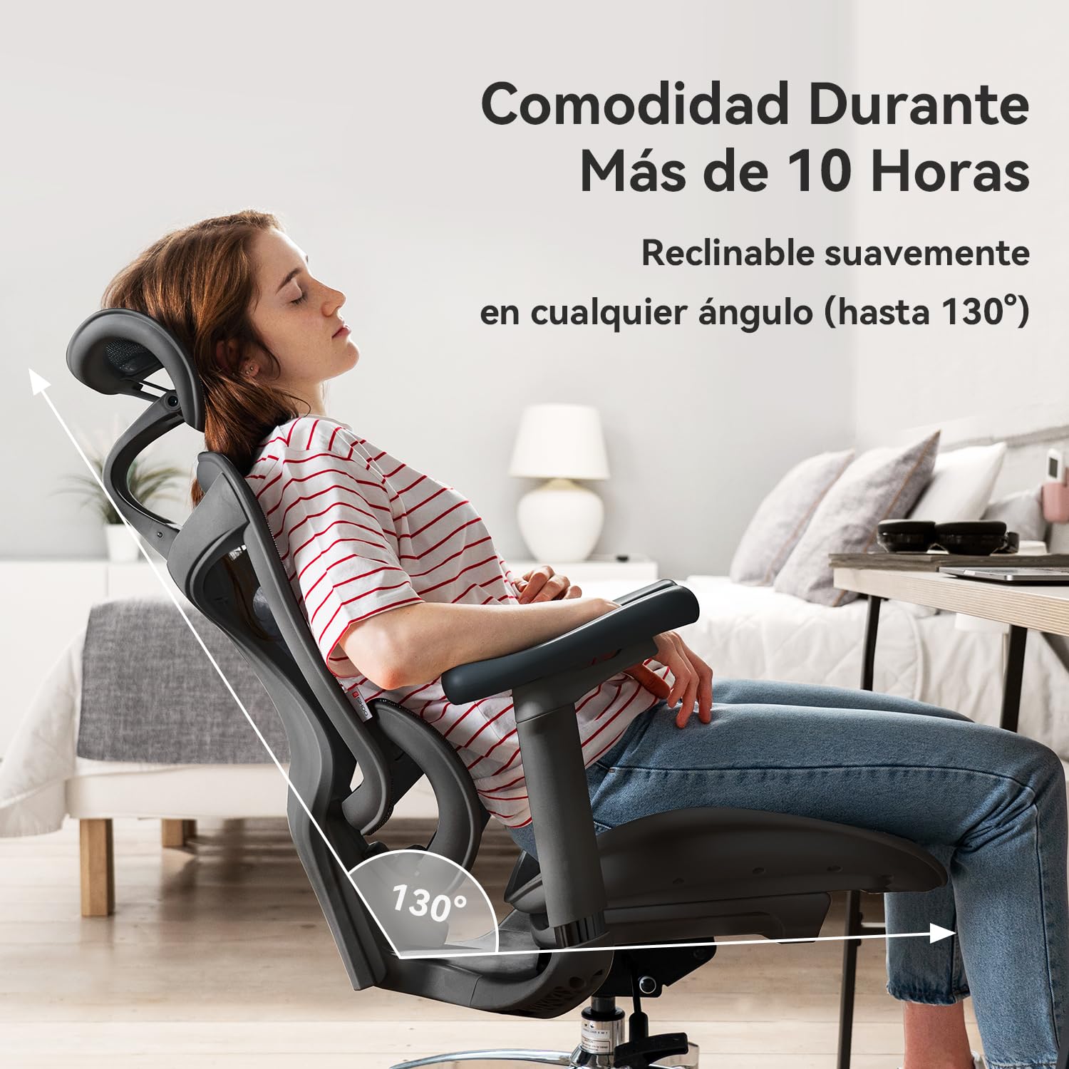 SIHOO Doro C300 - Silla de Oficina ergonómica con reposabrazos Ultra Suaves en 3D, Soporte Lumbar dinámico para Silla de Oficina en casa, Respaldo Ajustable para Silla de Escritorio (Negro)