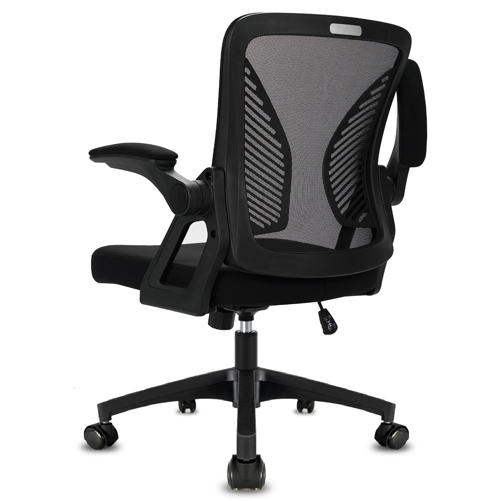 Milacyee Silla de Oficina Ergonómica, Silla de Escritorio con Reposabrazos Ajustables, Soporte Lumbar, Regulable en Altura, Silla Giratoria de Oficina con Respaldo de Malla Transpirable, Negro