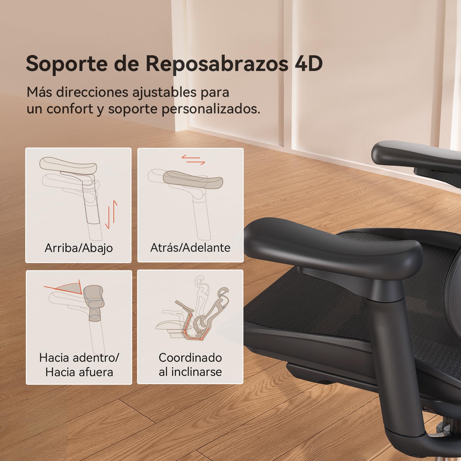 SIHOO Doro C300 - Silla de Oficina ergonómica con reposabrazos Ultra Suaves en 3D, Soporte Lumbar dinámico para Silla de Oficina en casa, Respaldo Ajustable para Silla de Escritorio (Negro)
