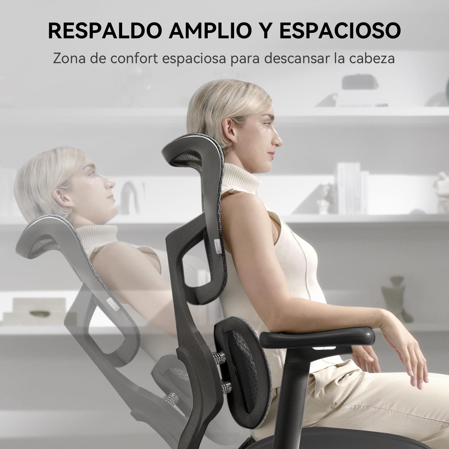 SIHOO Silla ergonómica de Oficina Doro S100 - con Soporte Lumbar dinámico Dual, Respaldo Ajustable en 5 Niveles, reposabrazos coordinados en 4D Adecuada para la Oficina en casa (S100 Negro)
