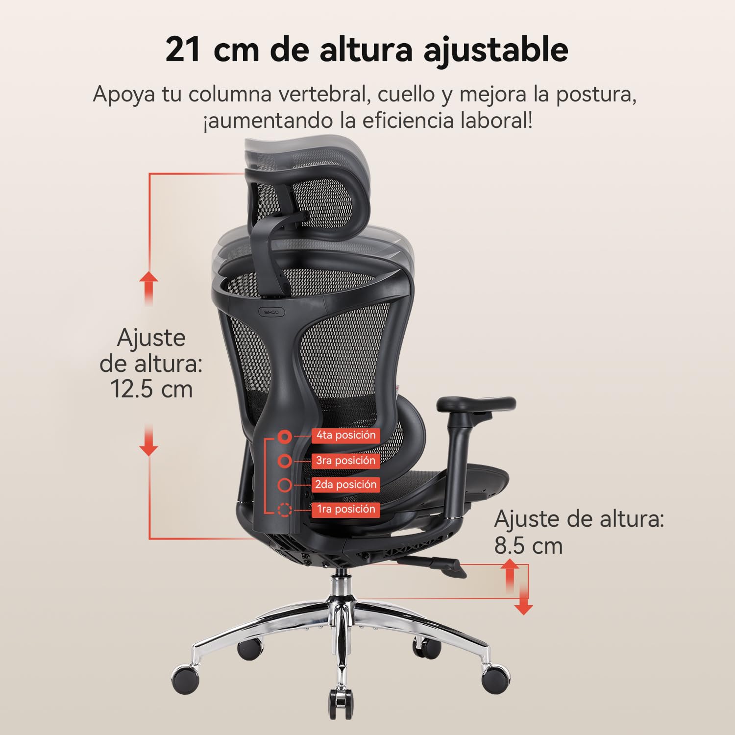 SIHOO Doro C300 - Silla de Oficina ergonómica con reposabrazos Ultra Suaves en 3D, Soporte Lumbar dinámico para Silla de Oficina en casa, Respaldo Ajustable para Silla de Escritorio (Negro)
