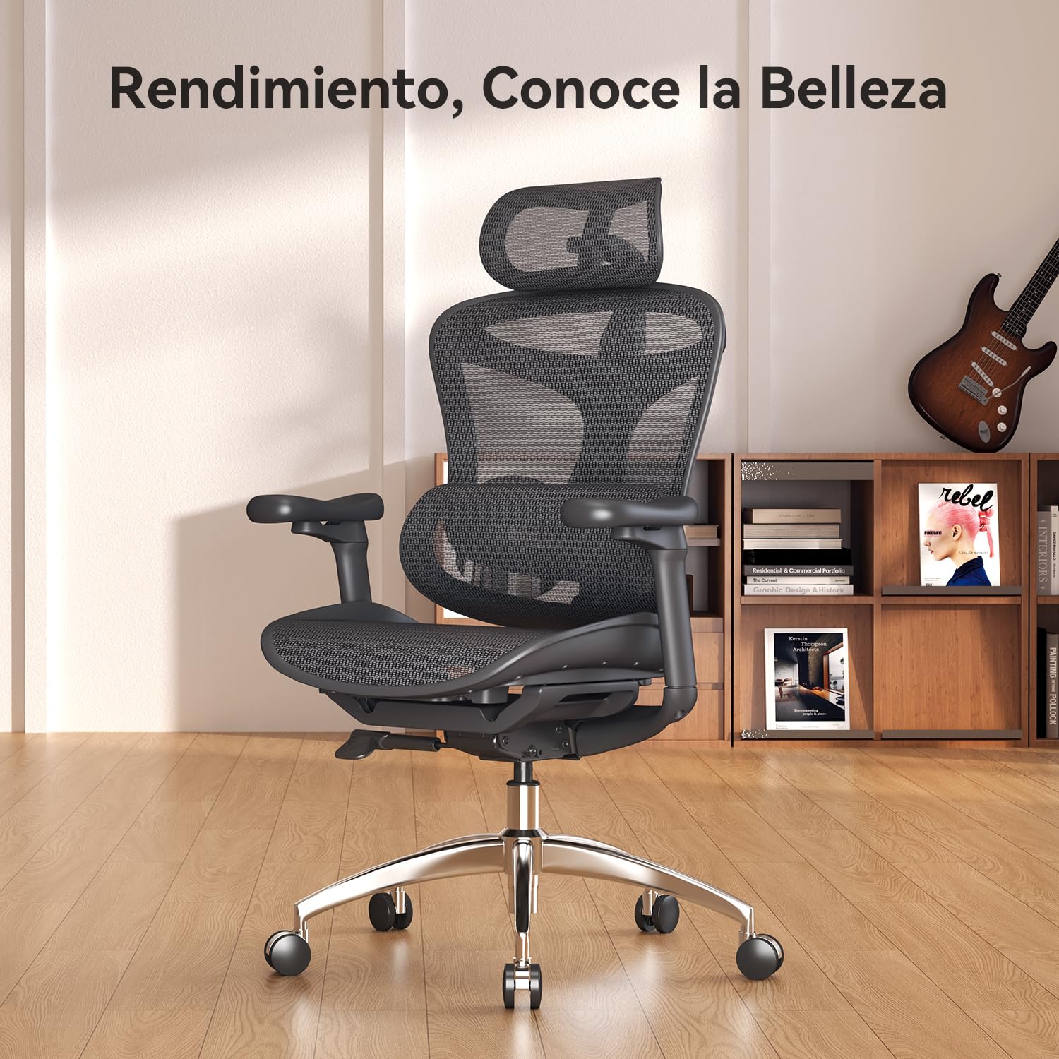 SIHOO Doro C300 - Silla de Oficina ergonómica con reposabrazos Ultra Suaves en 3D, Soporte Lumbar dinámico para Silla de Oficina en casa, Respaldo Ajustable para Silla de Escritorio (Negro)