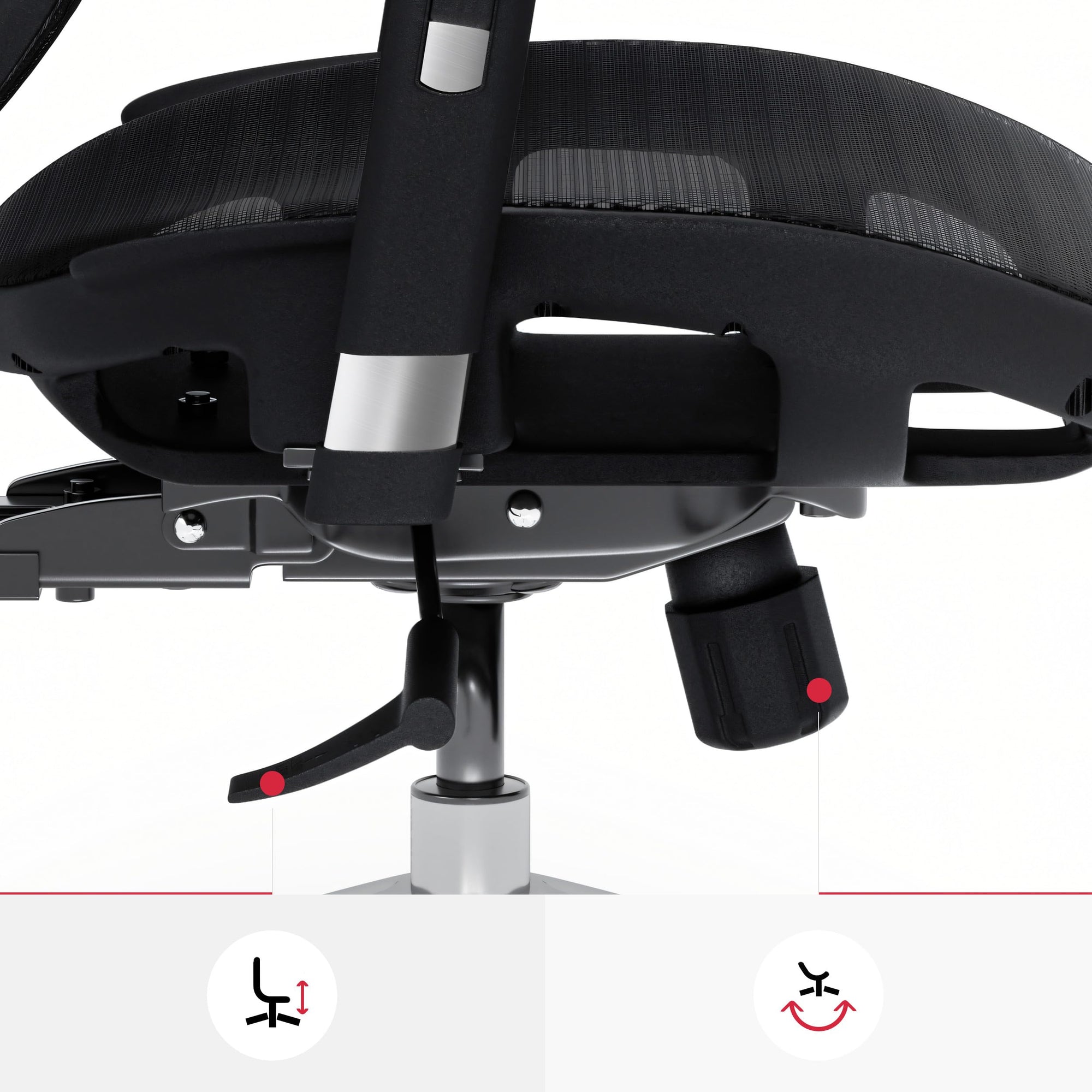 Diablo V-Basic Silla de Oficina Ergonómica Silla de Escritorio Giratoria con Apoyo Lumbar Integrado Reposabrazos 3D Reposacabezas Ajustable Función Balancín Altura Regulable (Negro)