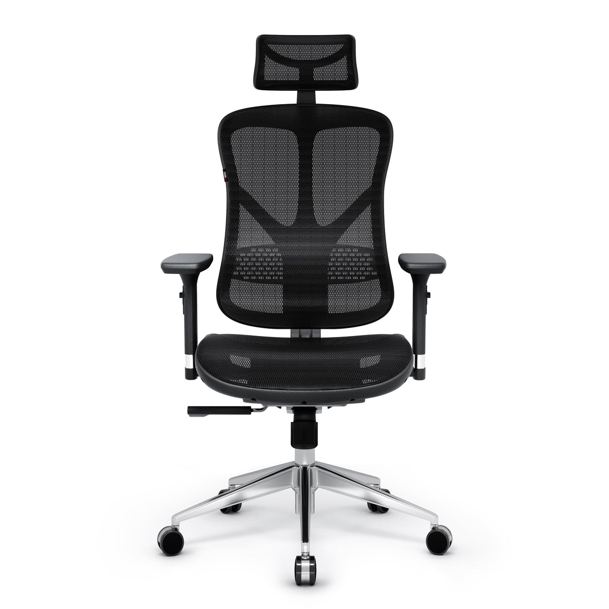 Diablo V-Basic Silla de Oficina Ergonómica Silla de Escritorio Giratoria con Apoyo Lumbar Integrado Reposabrazos 3D Reposacabezas Ajustable Función Balancín Altura Regulable (Negro)
