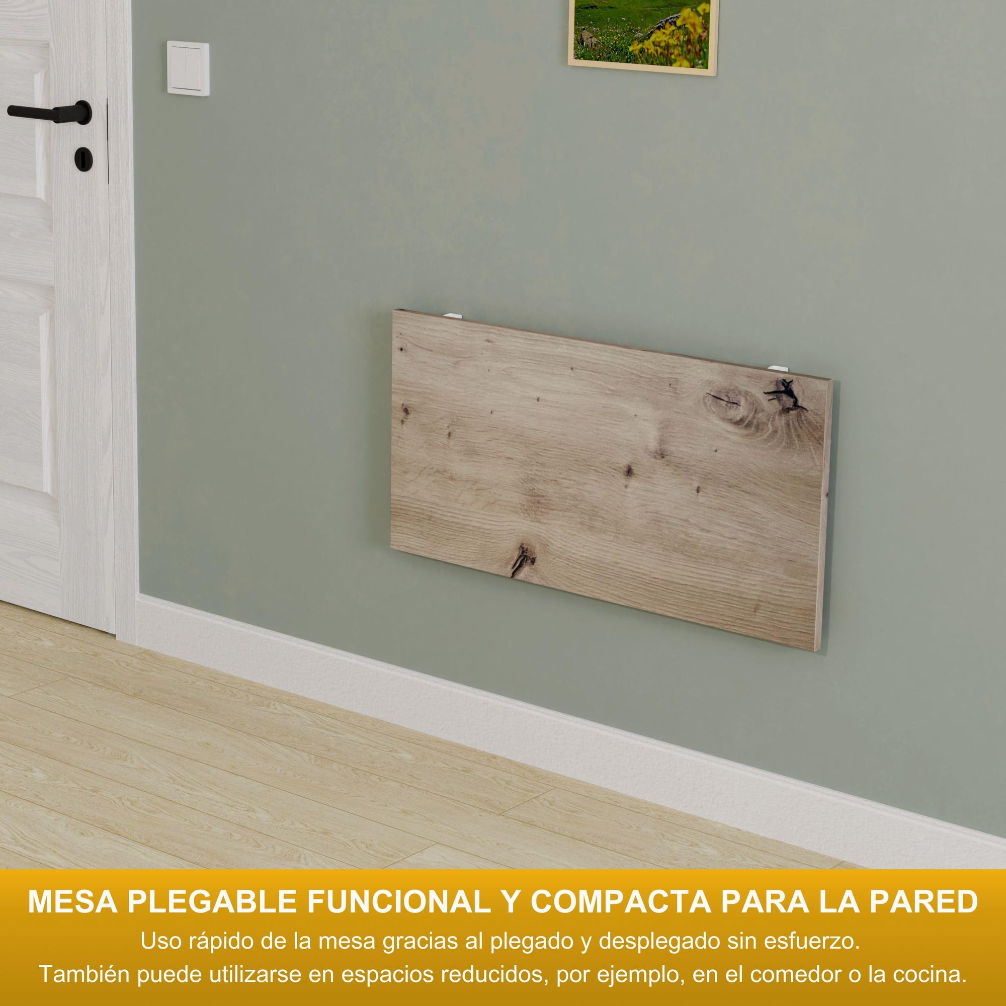 Mesa Plegable de Pared Tablero de Escritorio 80x40 cm en Roble nudoso Mesa Plegable Mesa de Comedor Mesa de Cocina para la Pared Mesa de Bar Mesa de pie Mesa de Pared Mesa Plegable para la Pared