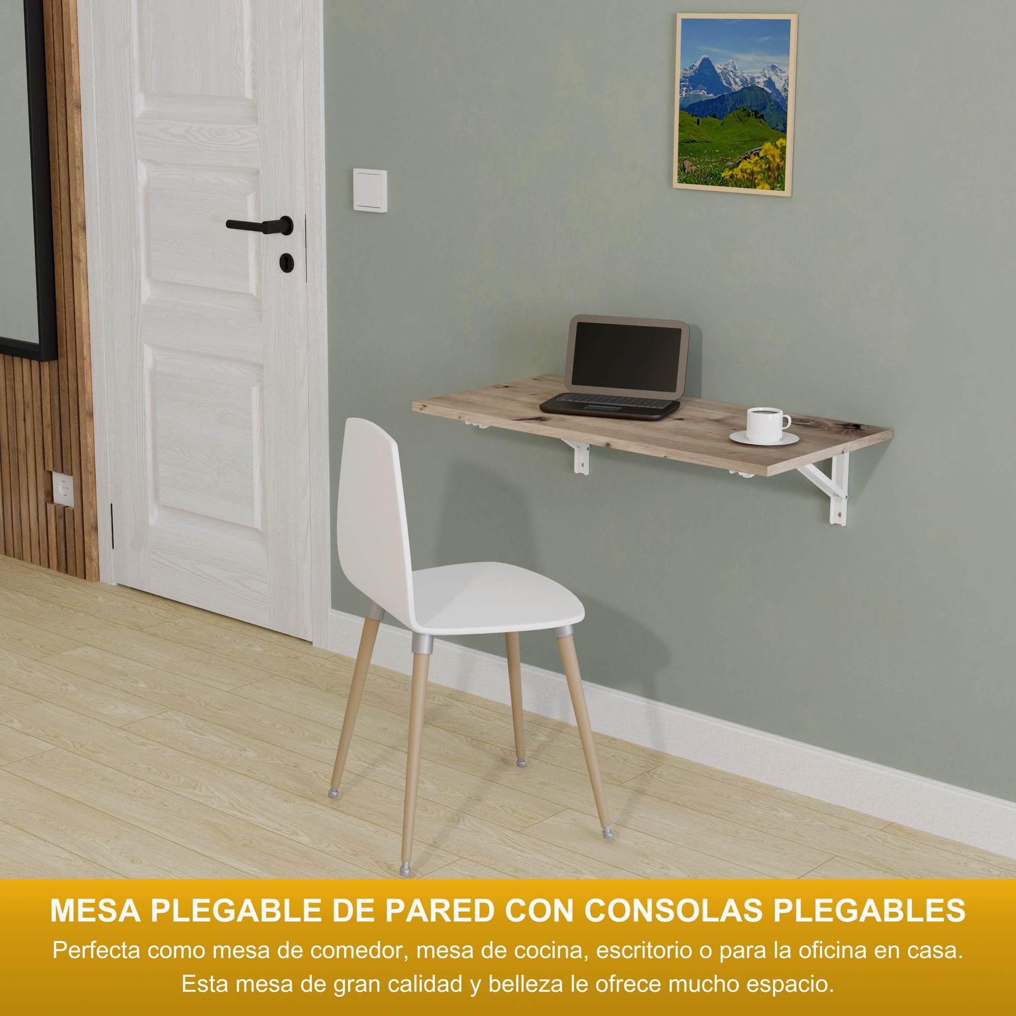 Mesa Plegable de Pared Tablero de Escritorio 80x40 cm en Roble nudoso Mesa Plegable Mesa de Comedor Mesa de Cocina para la Pared Mesa de Bar Mesa de pie Mesa de Pared Mesa Plegable para la Pared