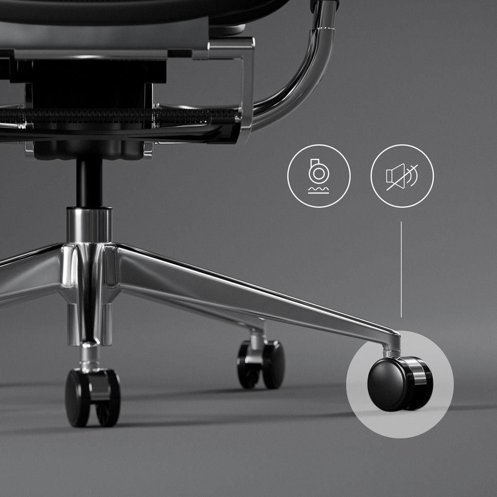 Diablo V-Master Silla de Escritorio ergonómica Silla de Oficina apoyabrazos Ajustables reposapiés Mecanismo de inclinación Malla Cuero sintético selección de Color (Negro)